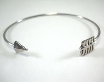 Fashion Copper Cuff  Bangle Bracelet, Arrow Cuff Bracelet, Silver Tone Cuff Bracelet, Men's Bracelet, Women's Bracelet, Men's Jewelry