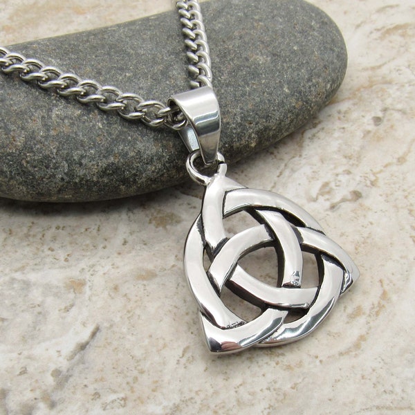 Celtic Knot Stainless Steel Pendant Necklace, Trinity Knot Pendant, Celtic Knot Jewelry, Celtic Knot Pendant, Men's Necklace, Woman Necklace