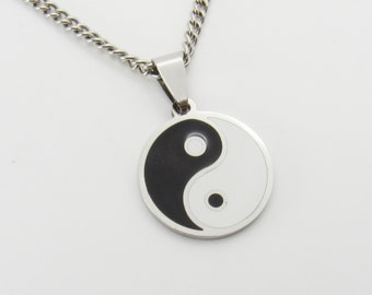 Collana per Coppia Yin Yang Amore Acciaio Inox 2 Partner Rimorchio + 2