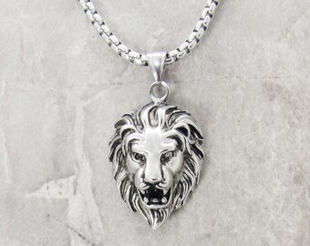 Lion Head 304 Stainless Steel Necklace, Men's Necklace, Lion Head Pendant Jewelry, Men's Jewelry, Woman Necklace, Hypo Allergenic Jewelry