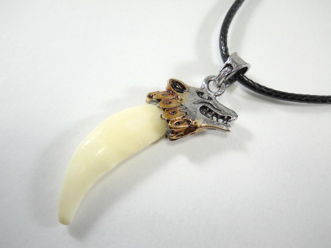 Collier pendentif en dent de loup Collier tête de loup Etsy France