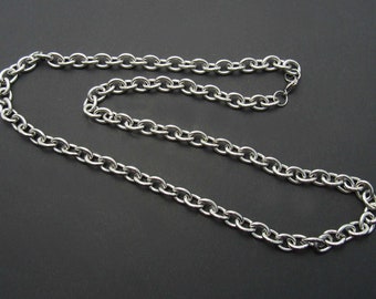 Chunk Cable Chain Necklace for Men, 201 Stainless Steel Cable Chain, Link Chunk Cable Chain Necklace for Men or Women