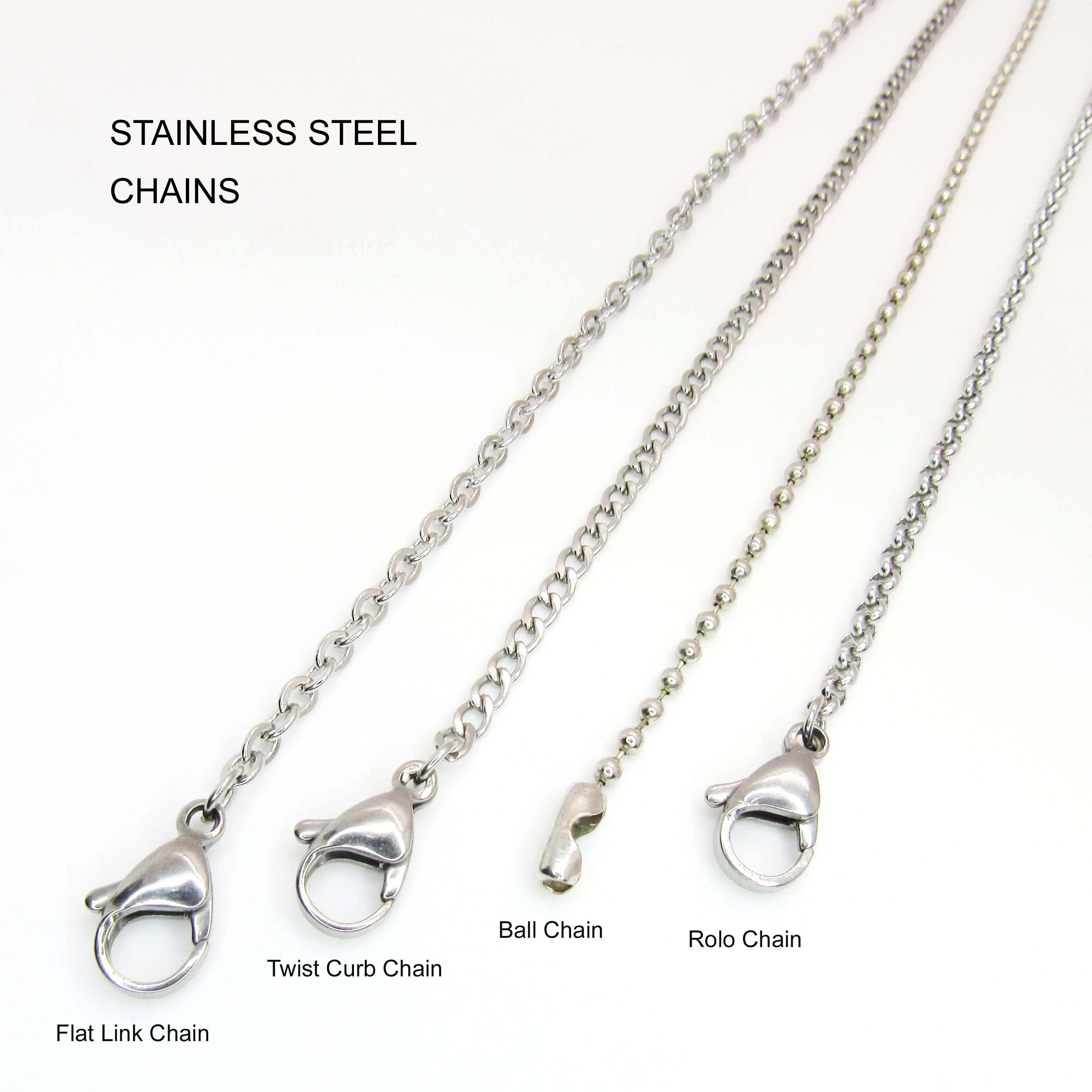 Padlock Chain Necklace, Unisex Stainless Steel Padlock Charm Necklace, Stainless Steel Link Chain