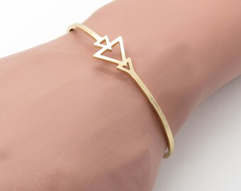 Stainless Steel Open Cuff Bracelet Tree , 304 Hypo Allergenic Gold Tone Stainless Steel, Cuff Bracelet, Fashion Bracelet, Men's Jewelry
