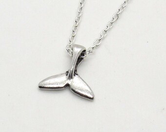 Small Whale Tail Charm Pendant, Small Whale Tail Charm Necklace, Fish Charm, Men's Necklace, Woman's Jewelry, Layered Charms