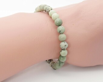 Natural Dendritic Jasper Stone 6mm Beaded Bracelet, Men's Bracelet, Women's Bracelet, Men's Jewelry, Gift for Men
