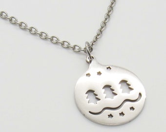 Stainless Steel Christmas Ornament Charm Pendant Necklace, Men's Necklace, Hypo Allergenic Jewelry, Woman's Necklace, Charm Pendant Jewelry