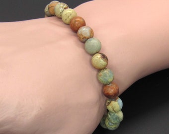 Natural Aqua Terra Jasper 8mm Beads Bracelet, Men's Bracelet, Jasper Gemstone Beaded Bracelet, Woman's Bracelet, Men's Jewelry