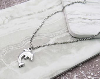 Dolphin Charm Pendant Necklace, Men's Necklace, 304 Stainless Steel Hypo Allergenic Jewelry, Woman's Necklace, Charm Pendant Jewelry