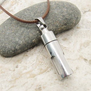 Large Column Glass Windows Locket Necklace, Stainless Steel Cremation Urn Screw Lid, Men&#39;s Necklace, Pill Locket Necklace, Women&#39;s Necklace