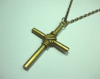 Knot Cross Pendant, Antique Gold Tone or Antique Bronze Tone,  Men's Necklace, Women's Necklace