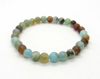 Natural Agate Aqua 8mm Beaded Bracelet, Men's Bracelet, Women's Bracelet, Men's Jewelry, Gift for Men