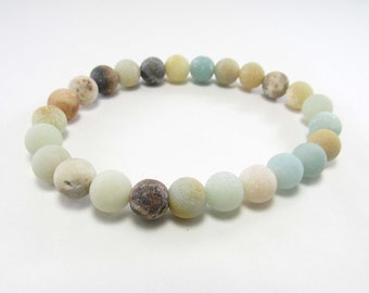 Natural Amazonite Beaded Bracelet, Men's Bracelet, Women's Bracelet, Fashion Bracelet, Men's Jewelry, Women's Jewelry