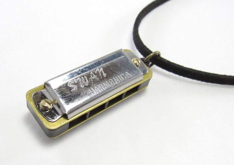 Mini Silver Harmonica Pendant Necklace Men's Necklace Etsy