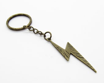 Lightning Bolt Pendant Key Ring, Thunder Bolt Key Ring, Bolt Charm Key Chain, Men's Accessories, Women's Accessories
