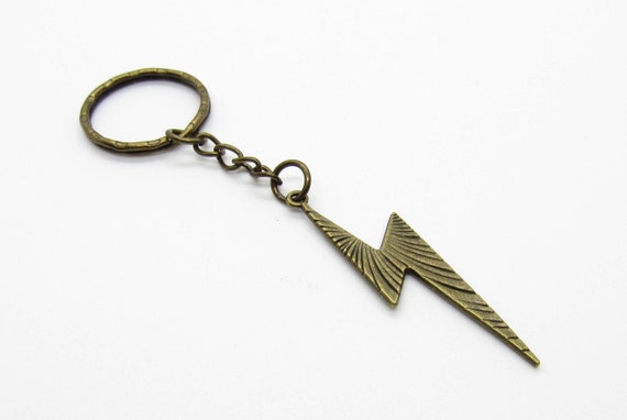 Lightning Bolt Pendant Key Ring, Thunder Bolt Key Ring, Bolt