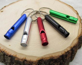 Metal Whistle Keyring, Whistle Charm Keyring, Musical Charm Keyring, Gift for Men, Aluminum Whistle Keyring, Gift for Women, Safety, Camping