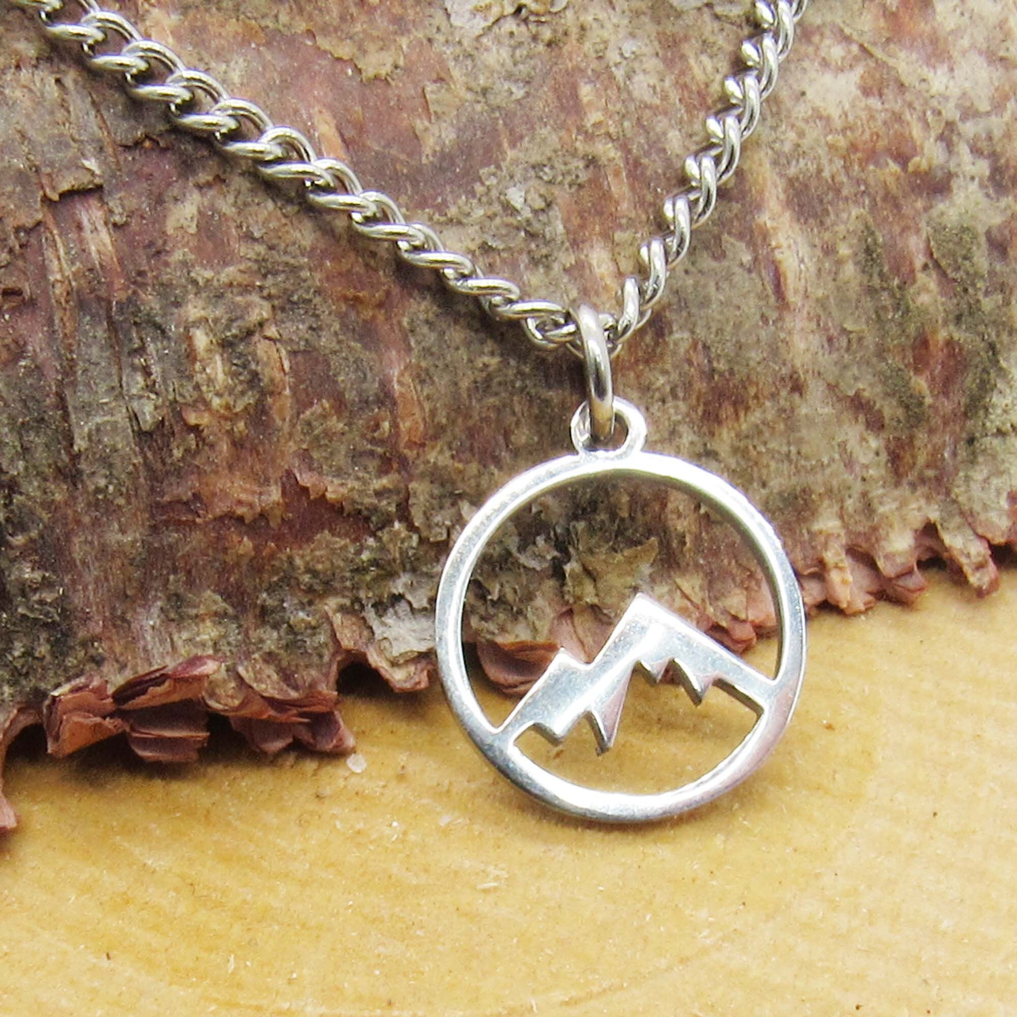 Buy Stainless Steel Mountain Charm Pendant Necklace Men s