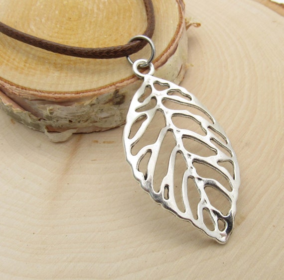 Etsy leaf necklace deals