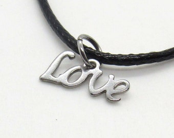 Love Charm Pendant Necklace, Love Small Charm, Woman's Jewelry, Women's Necklace, Layered Charm Pendant Necklace, Men's Jewelry