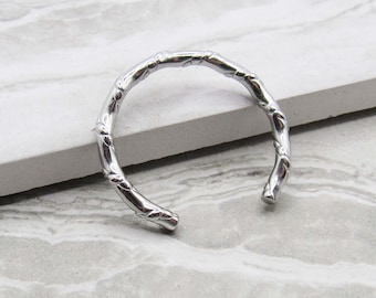 304 Stainless Steel Bamboo Band Open Adjustable Ring, Women's Ring, Men's Ring, Adjustable Ring Fits All, Fashion Band Adjustable Ring