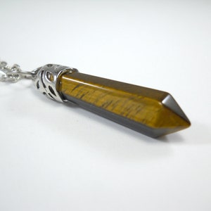 Tigers Eye Gemstone Necklace, Tigers Eye Quartz Gemstone, Men&#39;s Necklace, Tigers Eye Healing Gemstone, Tribal Jewelry, Women&#39;s Necklace