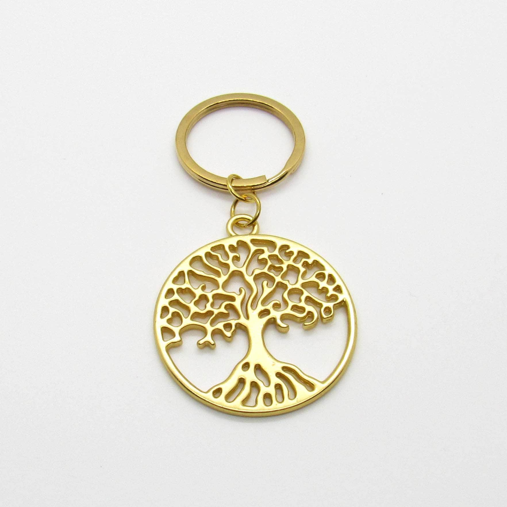 Tree of LIfe Keyring Antique Gold-tone Colour Key Ring Gift Souvenir 