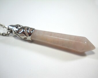 Rose Quartz Gemstone Pendant Necklace, Large Rose Quartz Pendant, Chakra Necklace, Healing Gemstone, Rose Quartz Gemstone, Women's Necklace