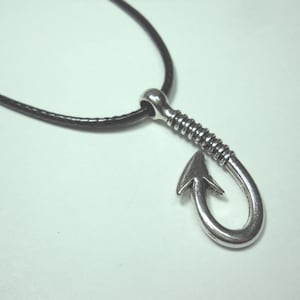 New Style Fish Hook Pendant Necklace, Fish Hook Charm Necklace, Fisher Jewelry, Nautical Charm, Man Gift, Men&#39;s Necklace, Women&#39;s Necklace