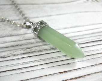 Aventurine Crystal Pendant, Aventurine Crystal Necklace, Aventurine Green Crystal, Chakra Healing Crystal,  Men's Necklace, Women's Necklace