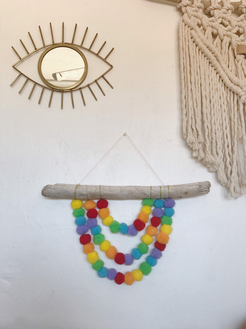 Fluffy Rainbow Wall Hanging