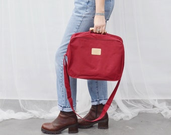 Vintage Y2K Maroon Weekend Carry all Overnight Bag