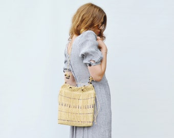 Sac vintage tassel Straw Shoulder