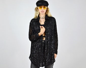 Vintage 80's Oversized SequinTrophy Shirt