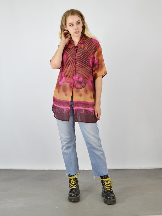Vintage 80/'s Oversized SequinTrophy Shirt