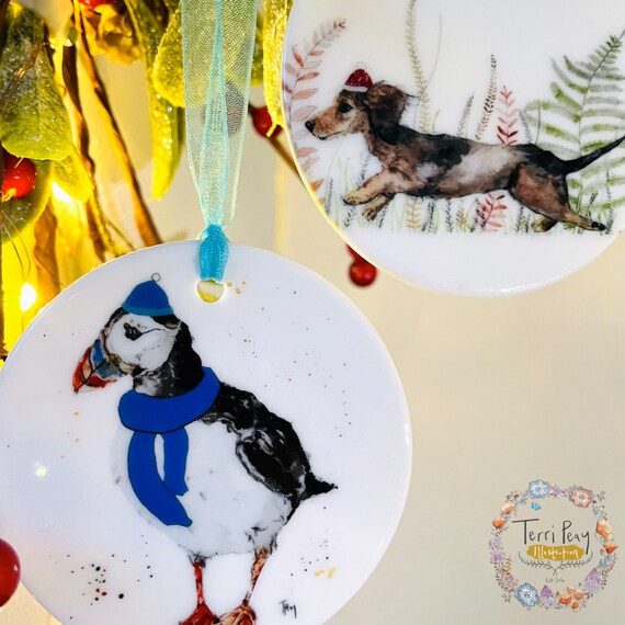 Sausage dog christmas bauble Clearance