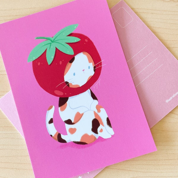 Tomato Cat Mini Print / Postcard