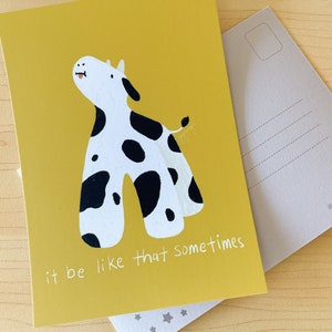 Cow Dog Mini Print / Postcard