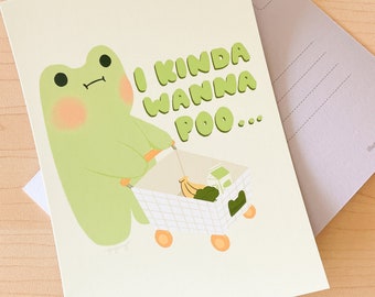 Poo Frog Mini Print / Postcard