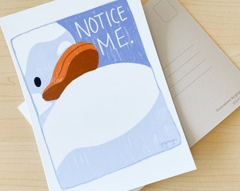 Notice Me Duck Mini Print / Postcard