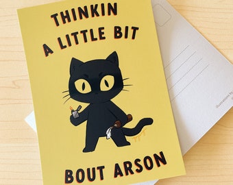 Arson Cat Mini Print / Postcard