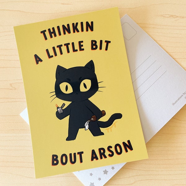 Arson Cat Mini Print / Postcard