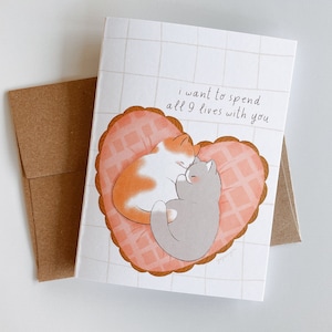 9 Lives With You Valentines / Anniversary / Friendship Greeting Card image 1