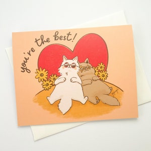 BFF Katzen - Freundschaft / Valentinstag / Jahrestag Grußkarte
