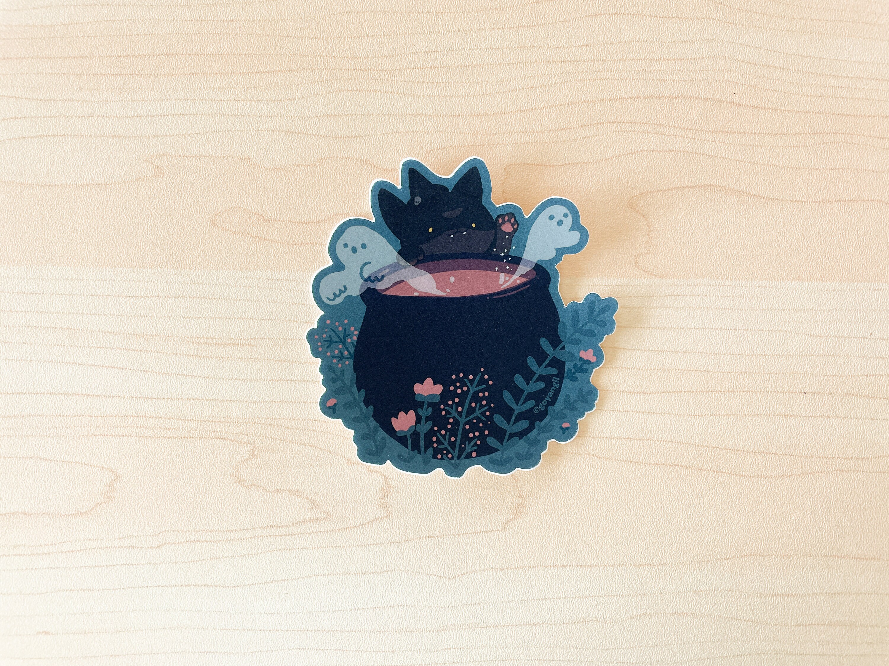 Witch Cat Waterproof Vinyl Sticker - Etsy