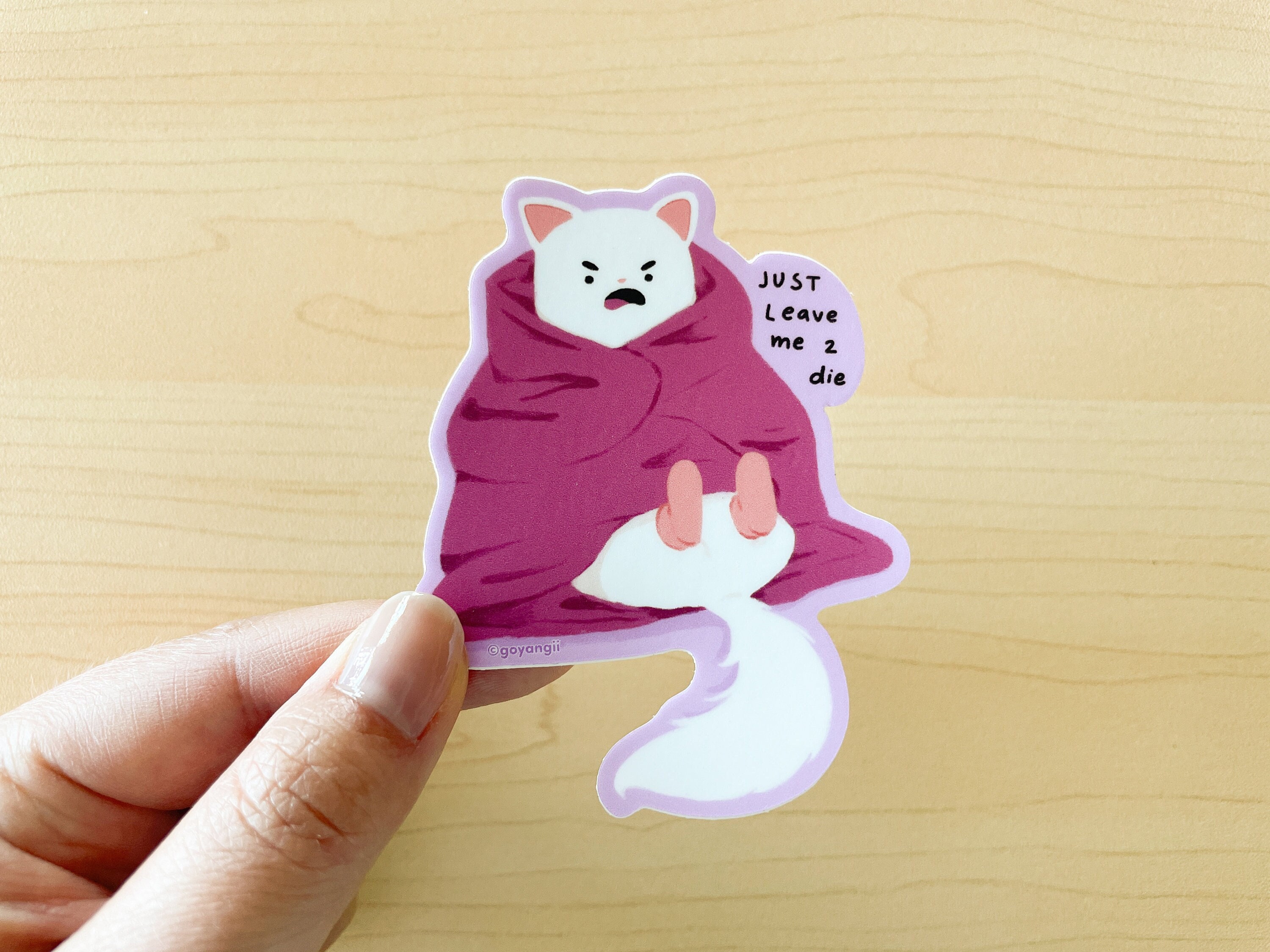 Blanket Cat Waterproof Vinyl Sticker - Etsy