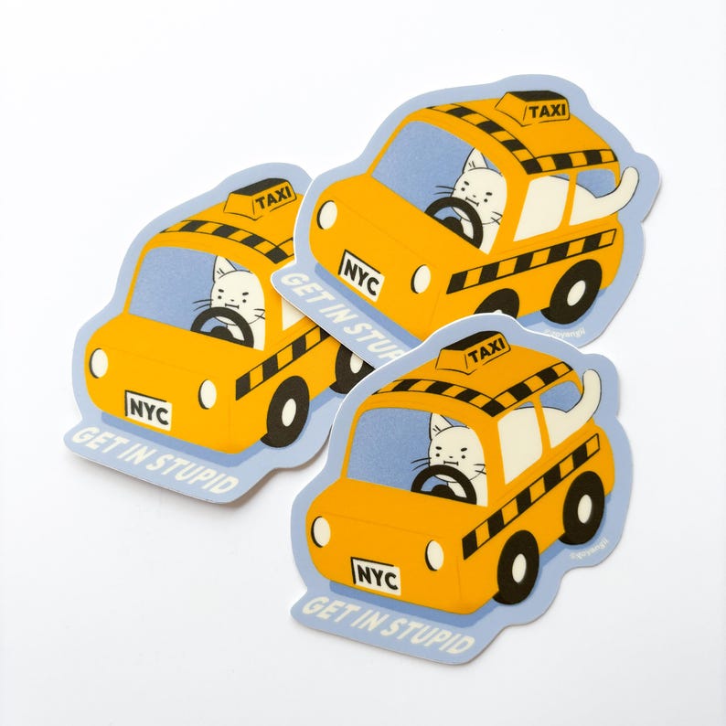 Cat Taxi Waterproof Vinyl Sticker - Etsy