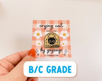 B/C Grade - Crying Cat Enamel Pin