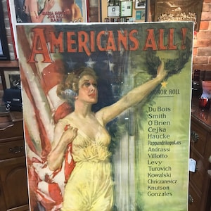 Poster, WWI, Artist Howard Chandler Christy, “Americans All”, “Victory Liberty Loan”, C. 1917