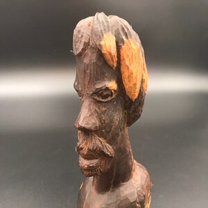 Tribal/Indigenous Hand Carved, Male Figurine, Two Tone, Ironwood